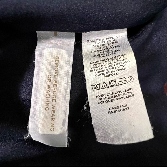 LOFT Dotted Pleated Midi Skirt Size XS Forever Navy Women's lined flowy chiffons - Picture 9 of 9